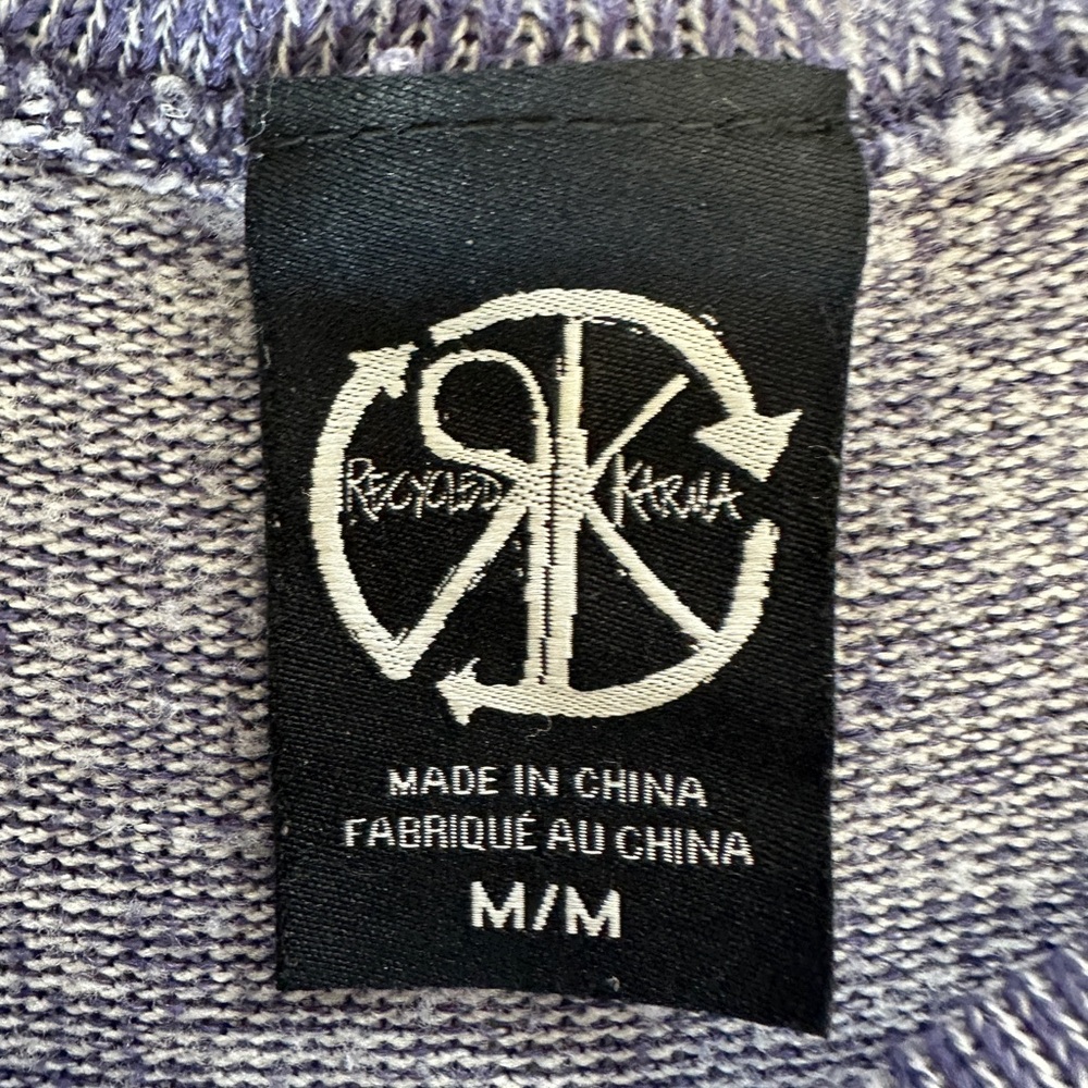 Recycled Karma Long Sleeve Purple Tee with Bold Graphic - Picture 3 of 7